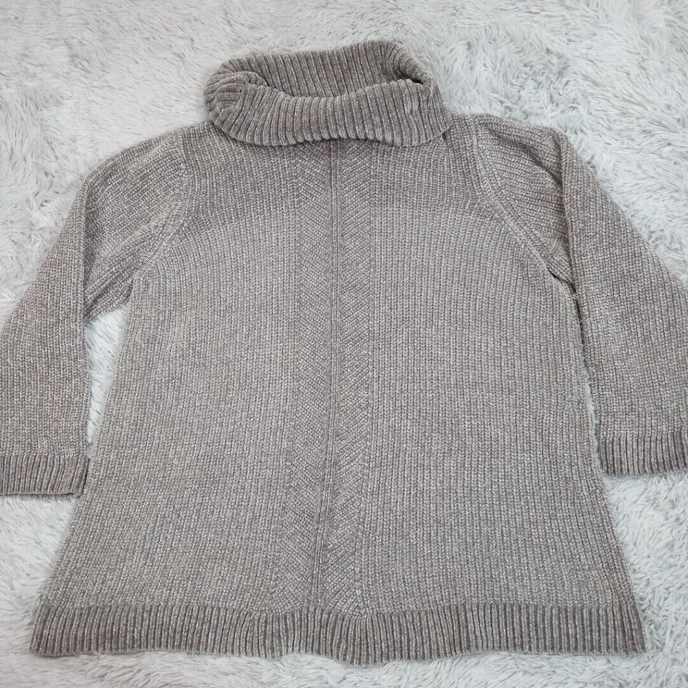 Liz Claiborne Womens Sweater Turtleneck Green XXL‎ Soft Stretch Sweatshirt